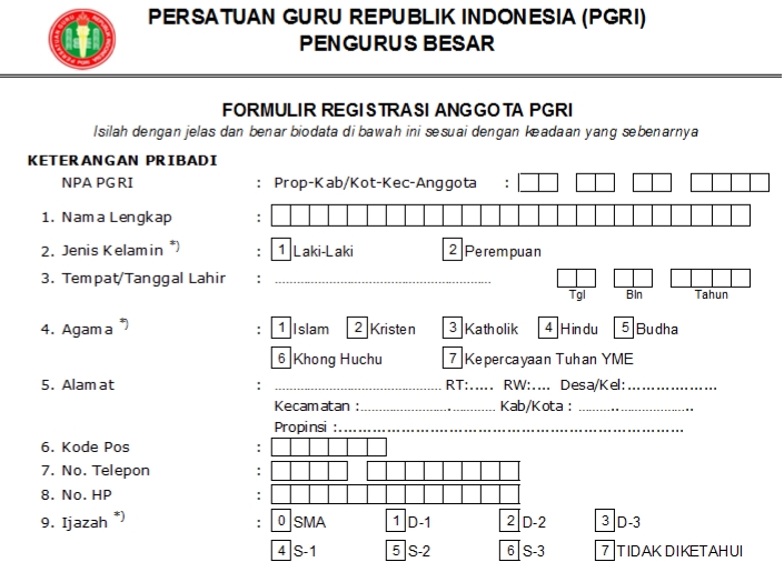 Pendaftaran PGRI Mesuji - Persatuan Guru Republik Indonesia Cabang Mesuji